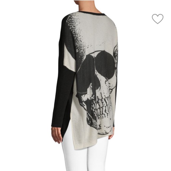 360 CASHMERE Giant Jacket Skull Back Cashmere Sweater - Picture 2 of 7